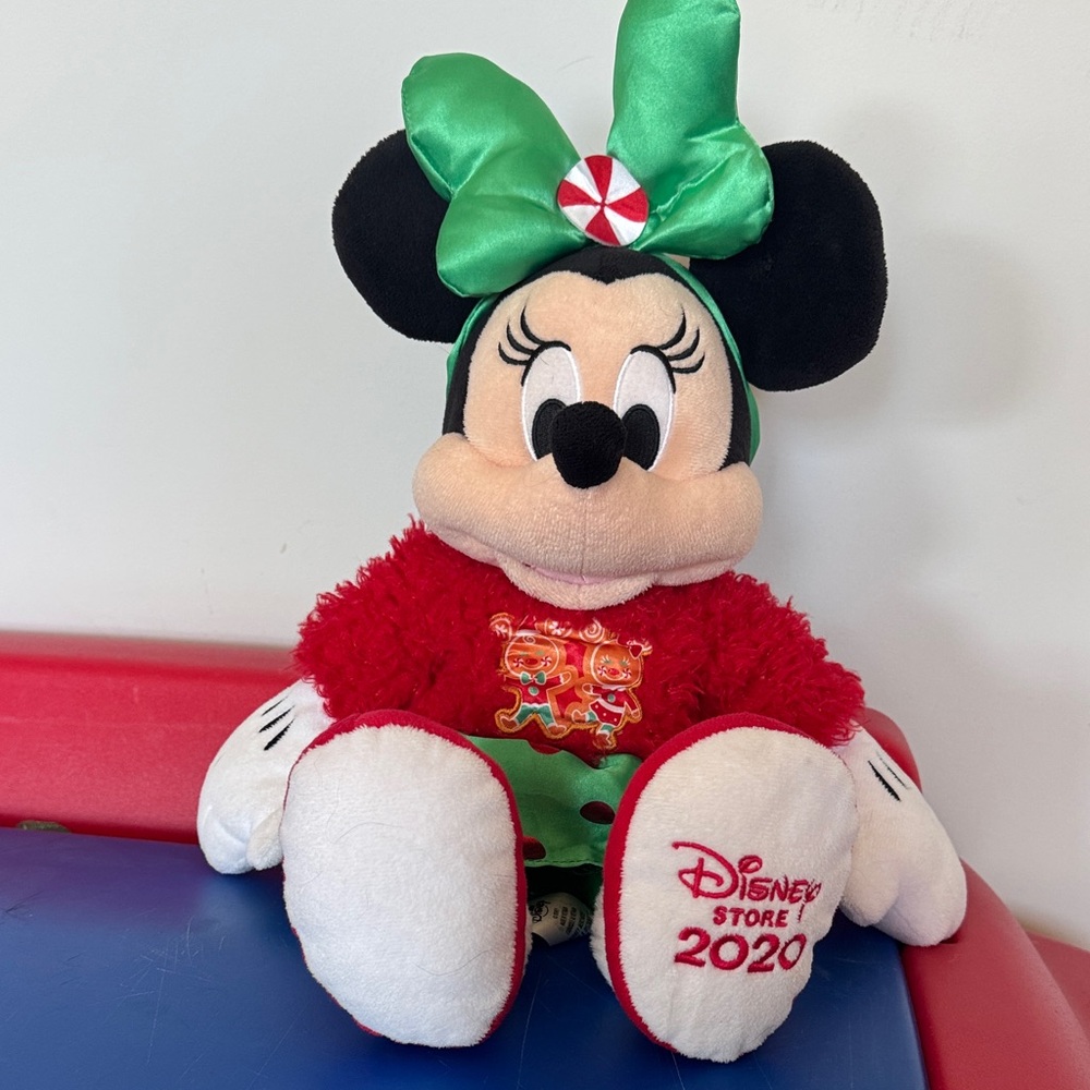 Disney Minnie Mouse Plush with Red and Green Outfit